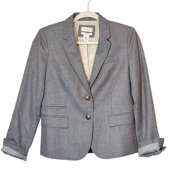 J.Crew Schoolboy Wool Blazer Gray Single Breasted Tailored Classic Office Chic 6 - Picture 13 of 16